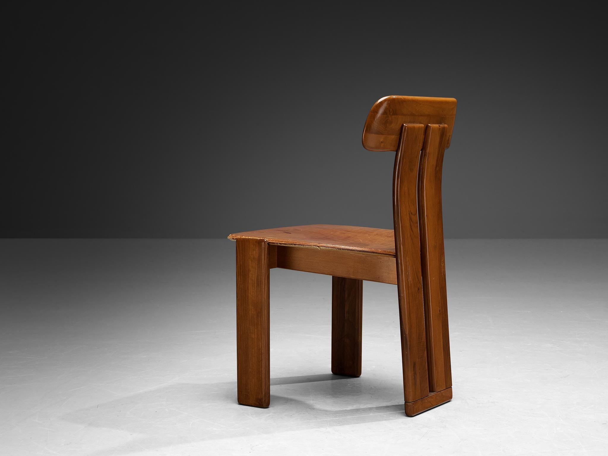 Mario Marenco for Mobil Girgi Set of Four Dining Chairs in Walnut