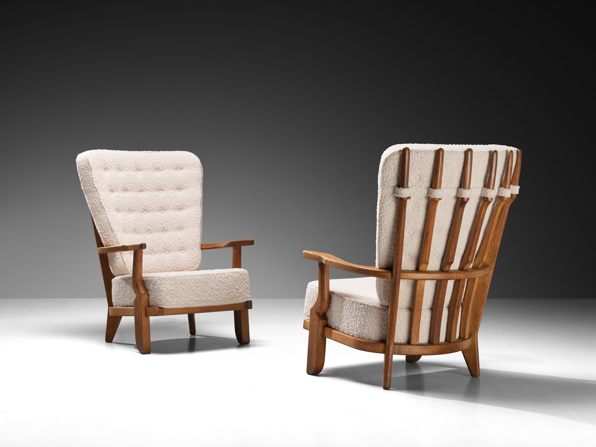 Guillerme & Chambron for Votre Maison 'Grand Repos' Lounge Chairs in Oak