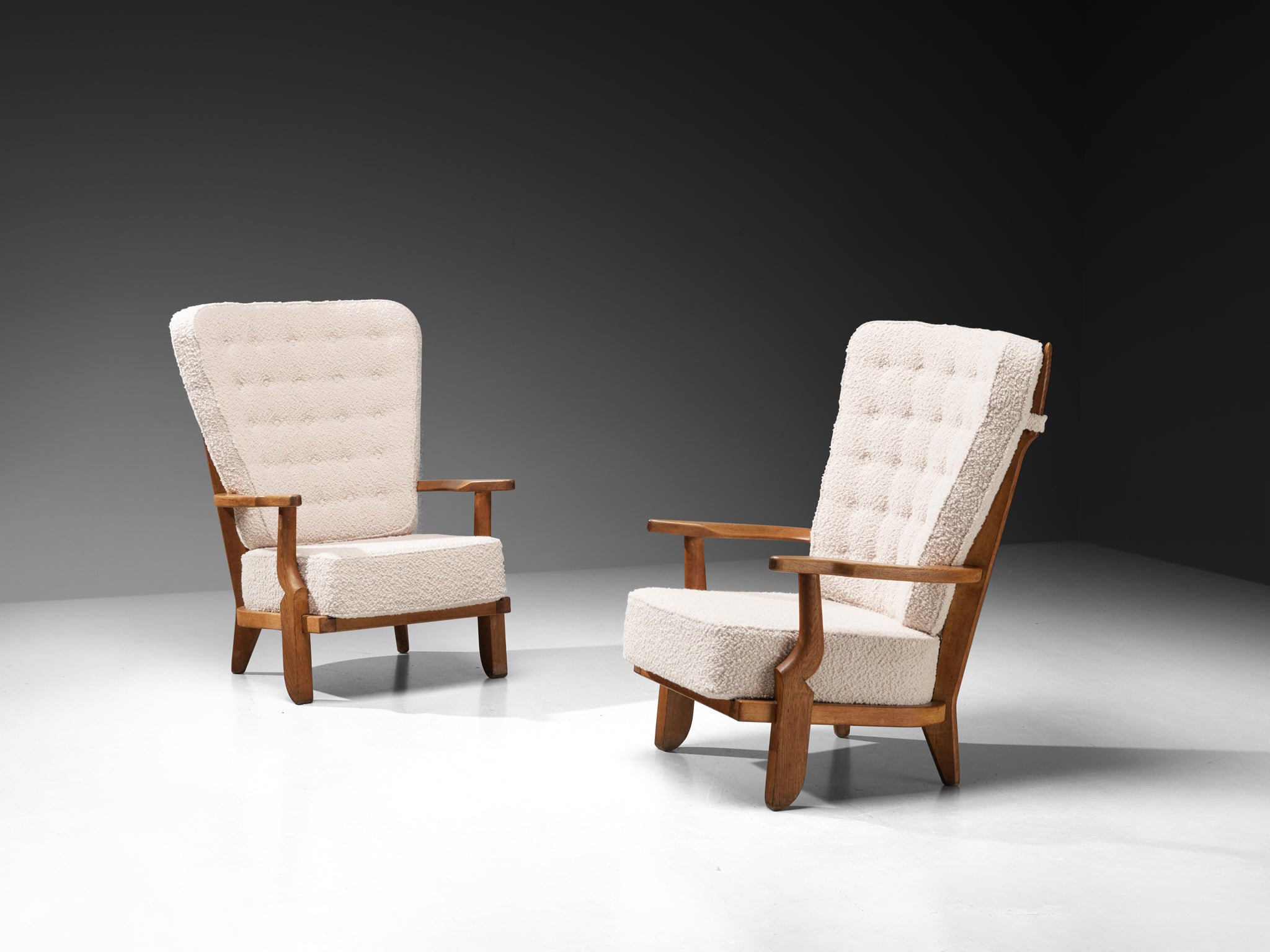 Guillerme & Chambron for Votre Maison 'Grand Repos' Lounge Chairs in Oak