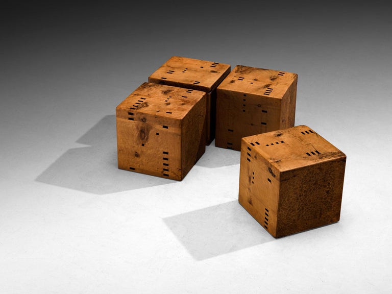 Giuseppe Rivadossi for Officina Rivadossi Unique Side Table Cubes in Pine