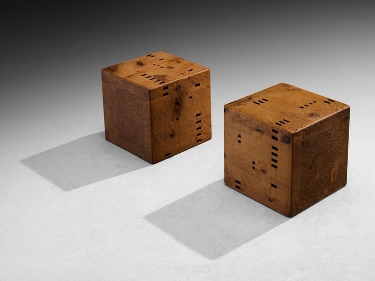 Giuseppe Rivadossi for Officina Rivadossi Unique Side Table Cubes in Pine