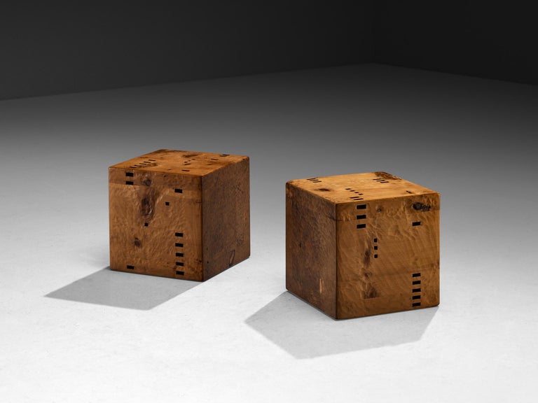 Giuseppe Rivadossi for Officina Rivadossi Unique Side Table Cubes in Pine