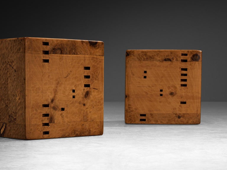 Giuseppe Rivadossi for Officina Rivadossi Unique Side Table Cubes in Pine