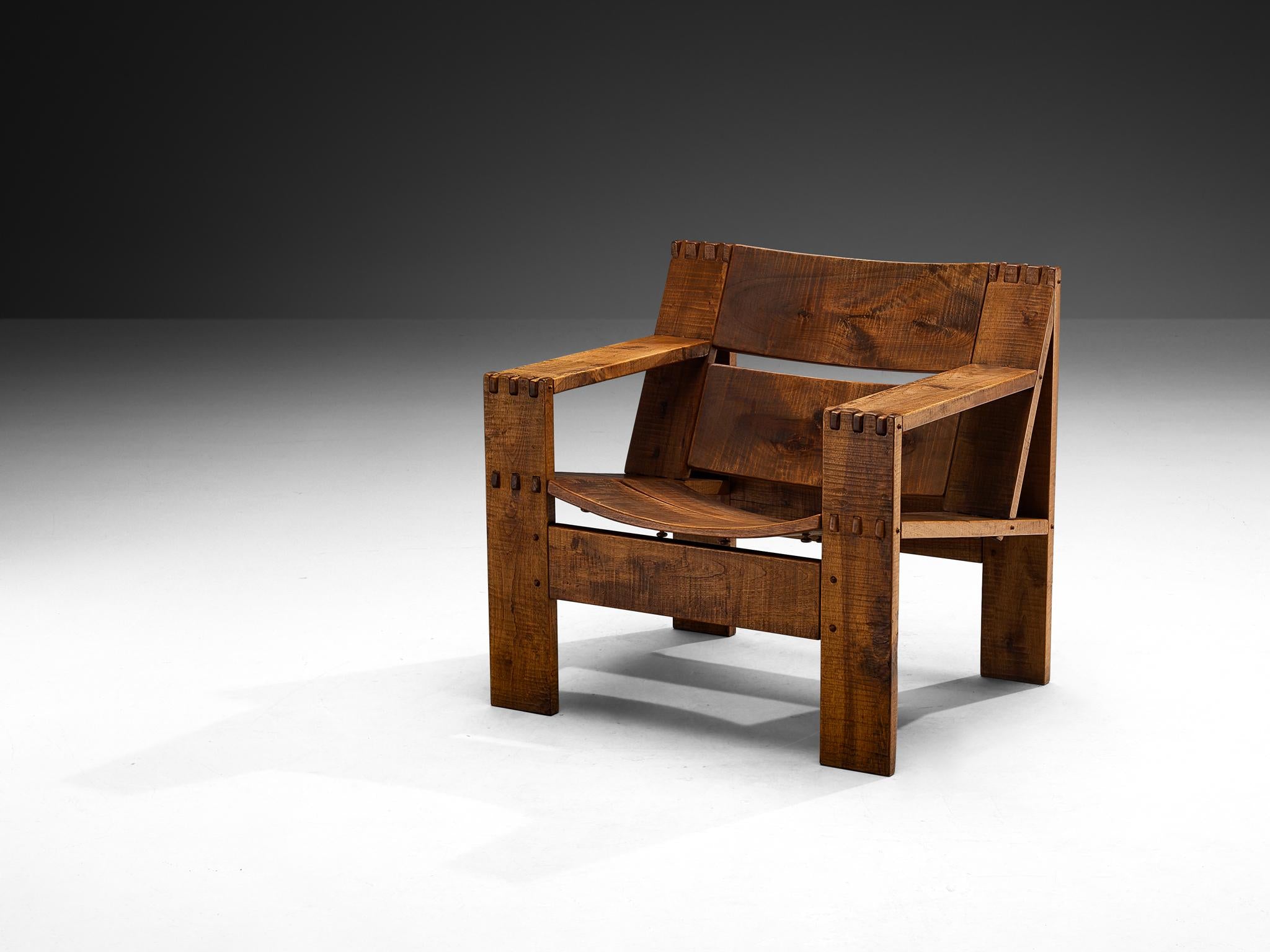 Giuseppe Rivadossi for Officina Rivadossi 'Rocca' Lounge Chair in Walnut