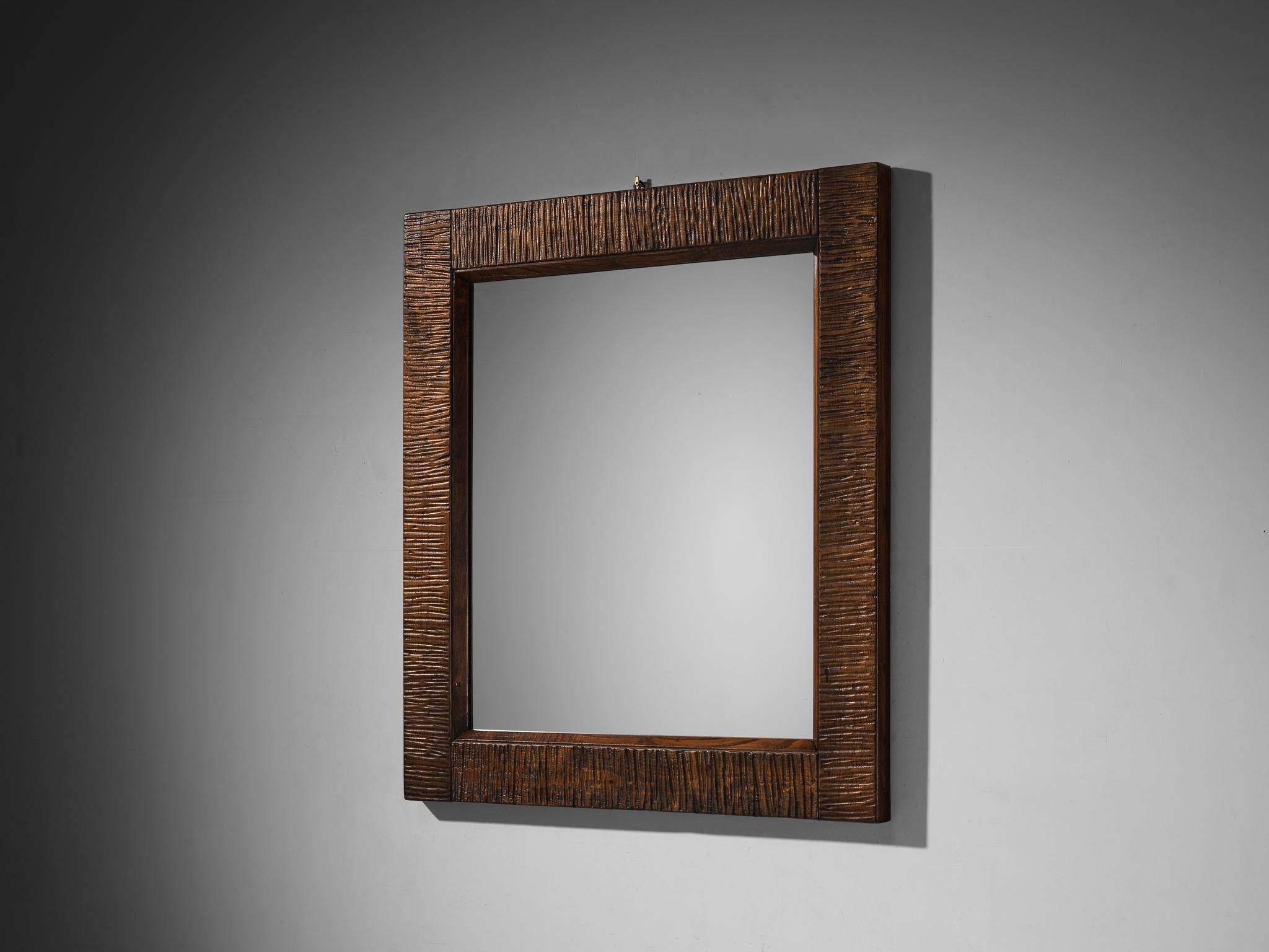 Giuseppe Rivadossi for Officina Rivadossi Mirror with Walnut Frame