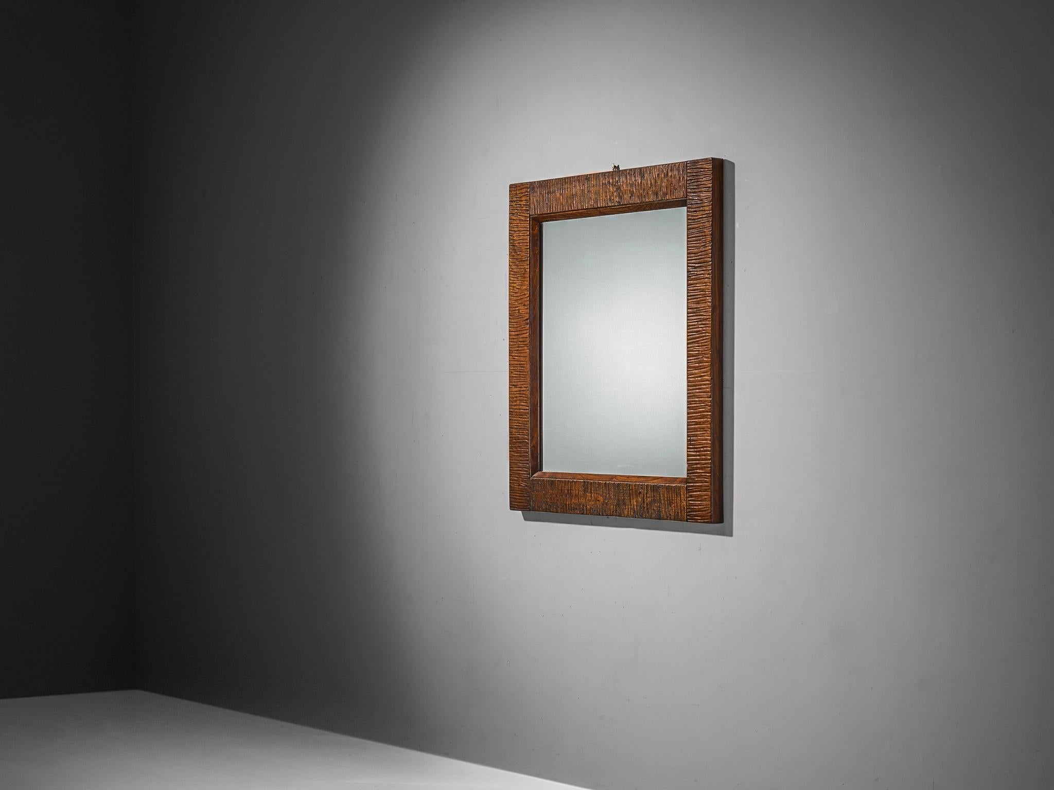 Giuseppe Rivadossi for Officina Rivadossi Mirror with Walnut Frame