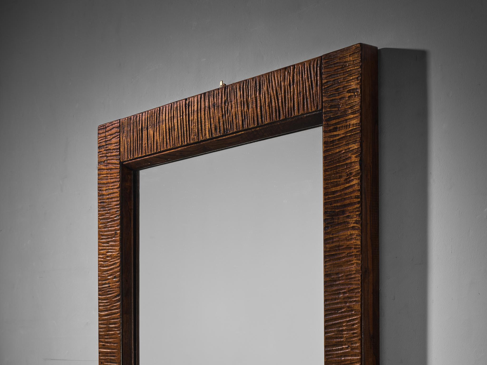 Giuseppe Rivadossi for Officina Rivadossi Mirror with Walnut Frame