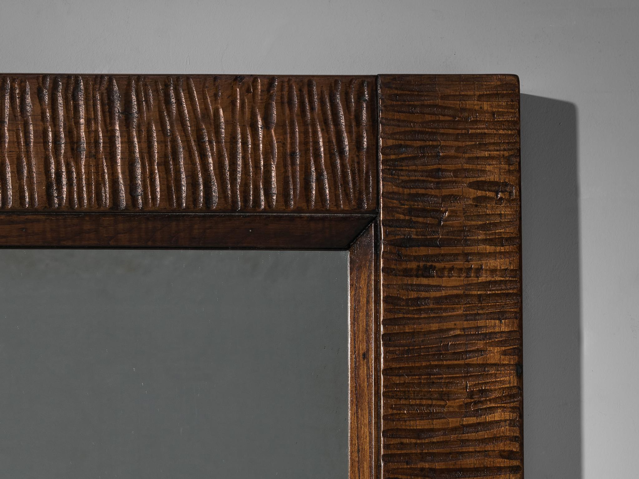 Giuseppe Rivadossi for Officina Rivadossi Mirror with Walnut Frame