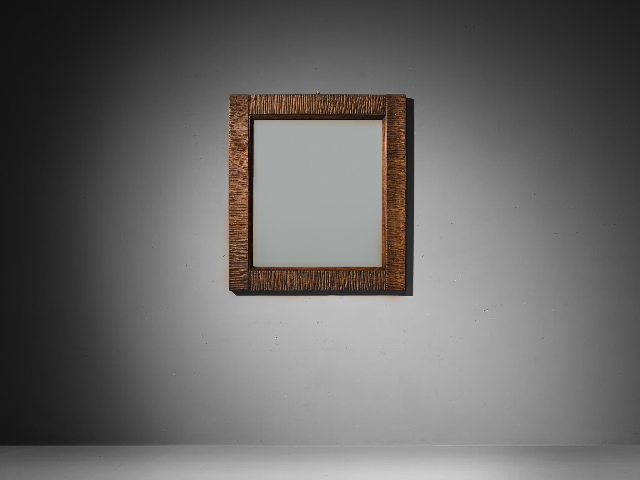 Giuseppe Rivadossi for Officina Rivadossi Mirror with Walnut Frame