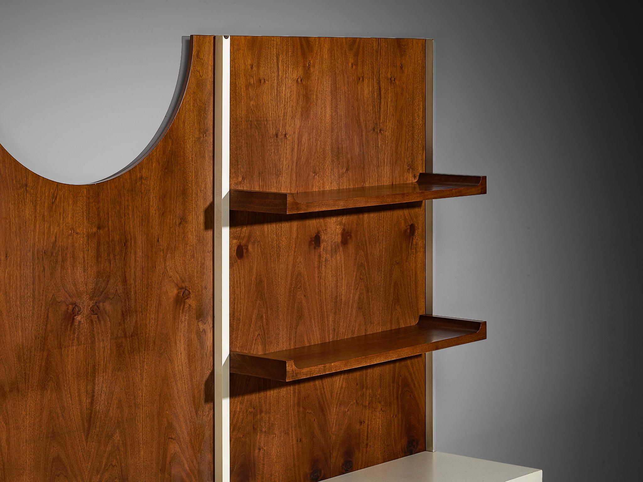 Unique Franco Campo and Carlo Graffi 1960s Large Wall Unit in Walnut