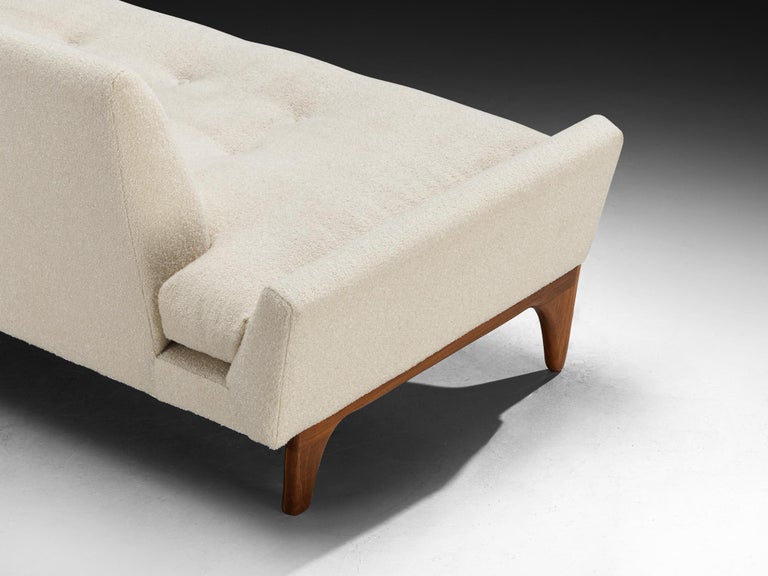 Adrian Pearsall Sofa in Off White Boucle and Walnut