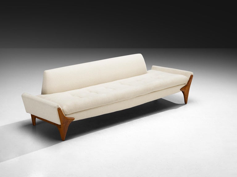 Adrian Pearsall Sofa in Off White Boucle and Walnut