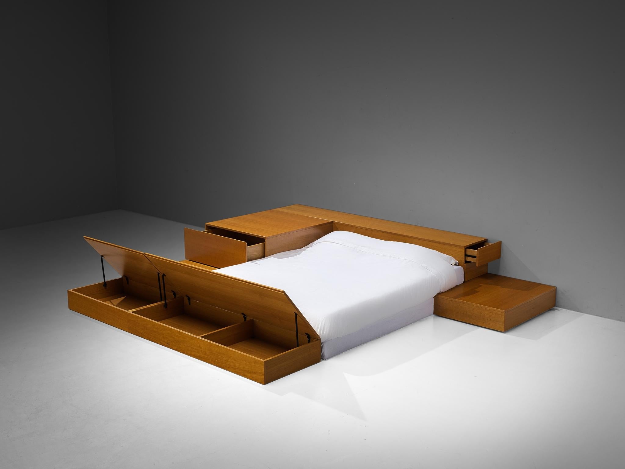 Cini Boeri for Arflex 'Tuttoletto' Queen Bed in Oak