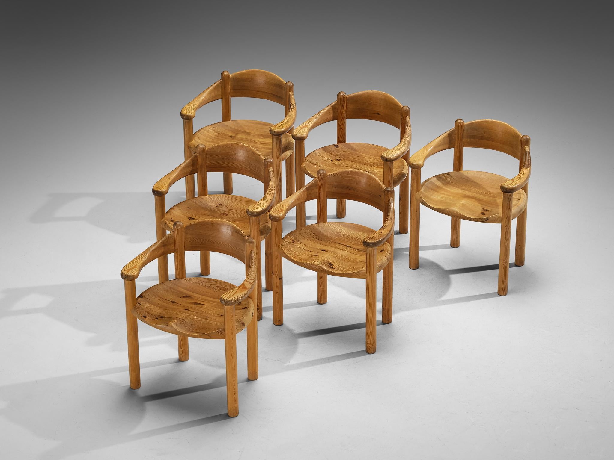 Rainer Daumiller Set of Six Armchairs in Solid Pine