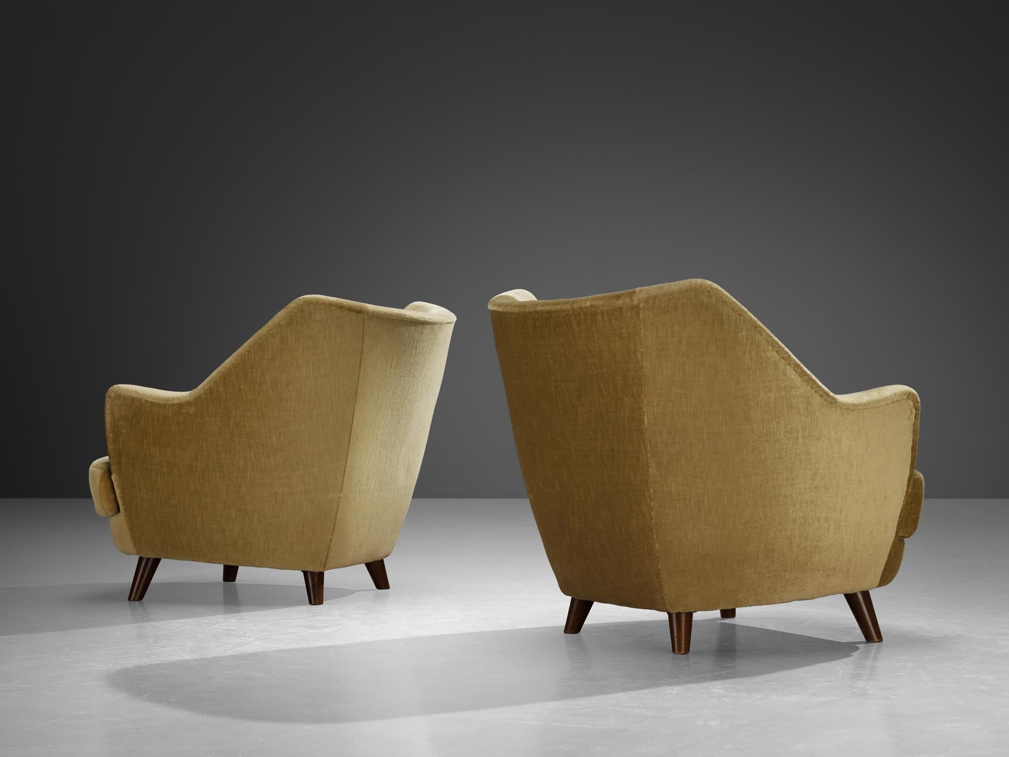 Mid-century Sculptural Lounge Chairs with Integrated Armrests