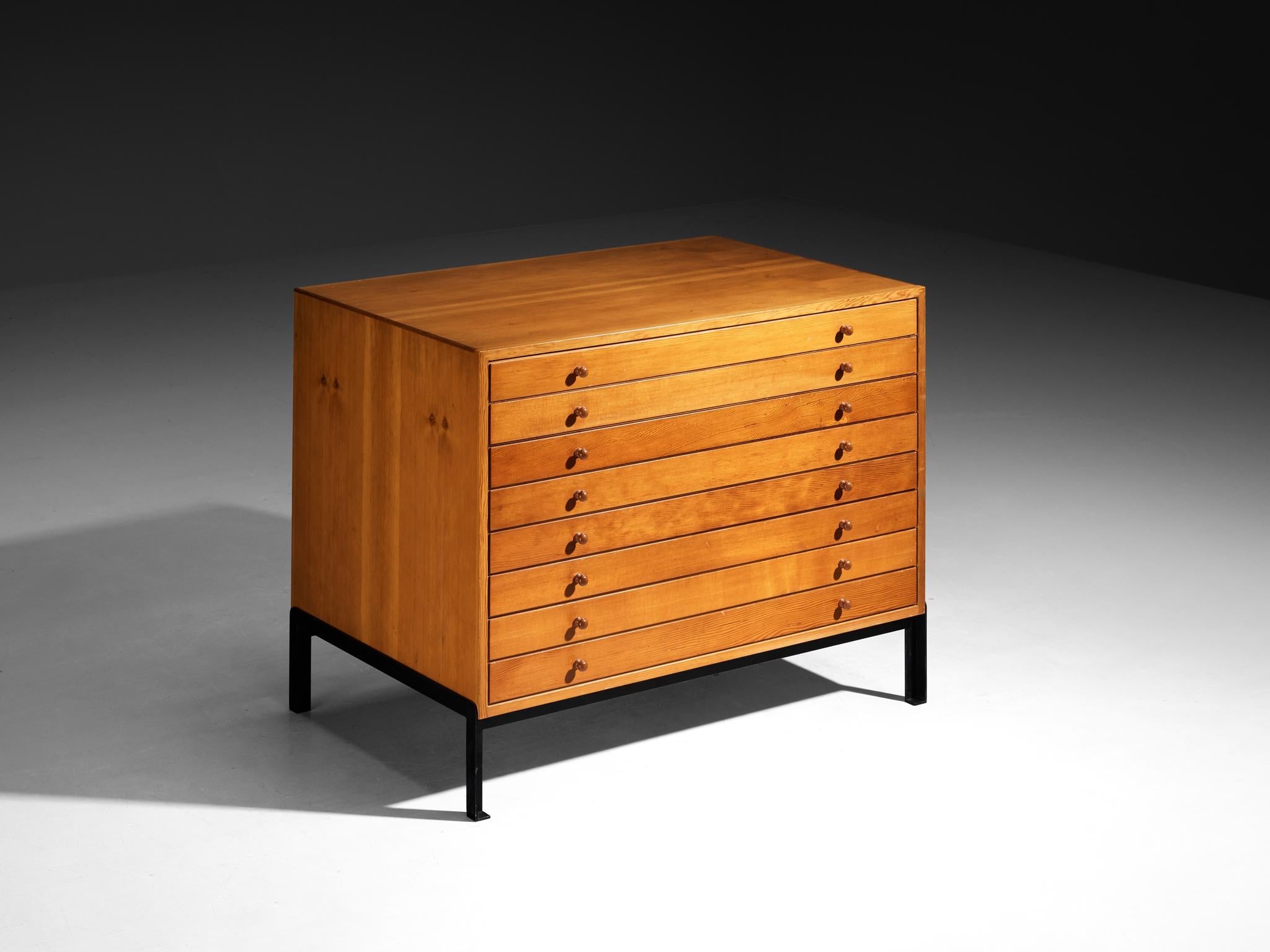 Jørgen Magnussen for Peder Pedersen Chest of Drawers in Pine and Iron