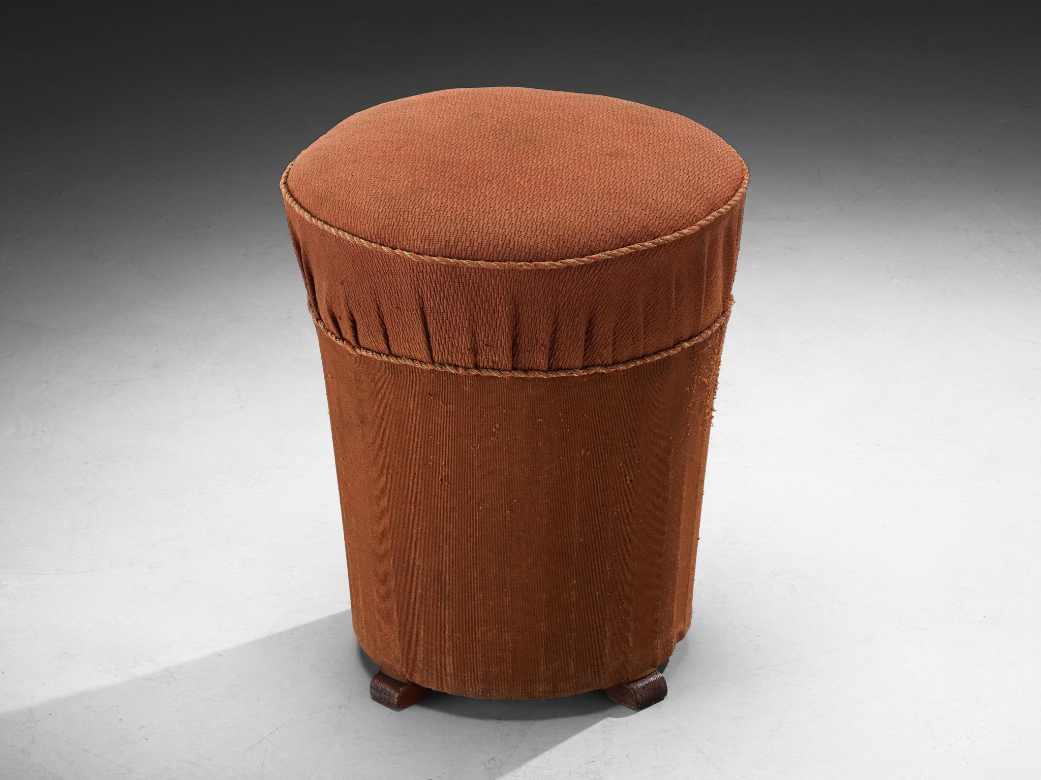 Jindrich Halabala Stools in Decorative Patterned Upholstery