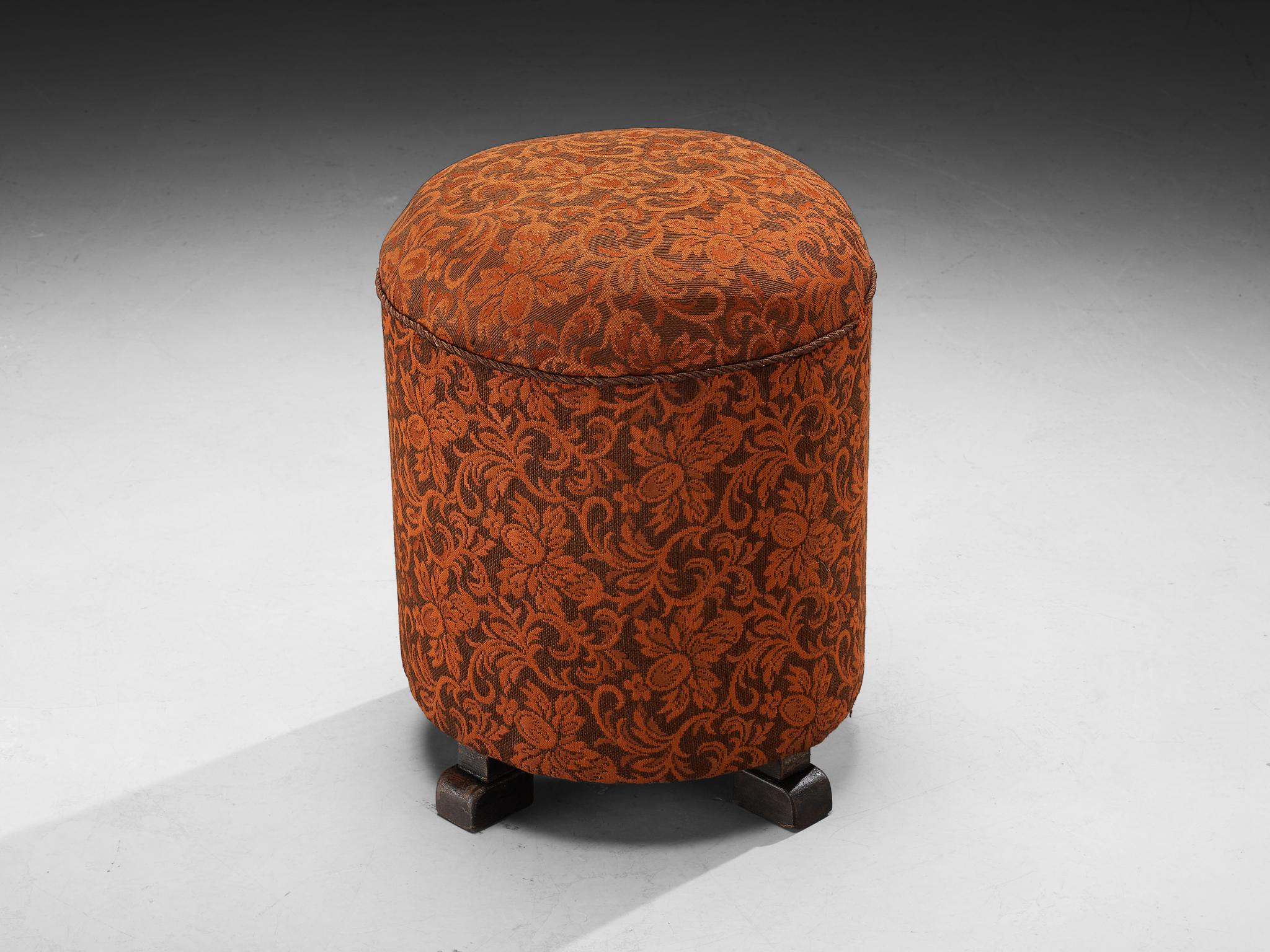 Jindrich Halabala Stools in Decorative Patterned Upholstery