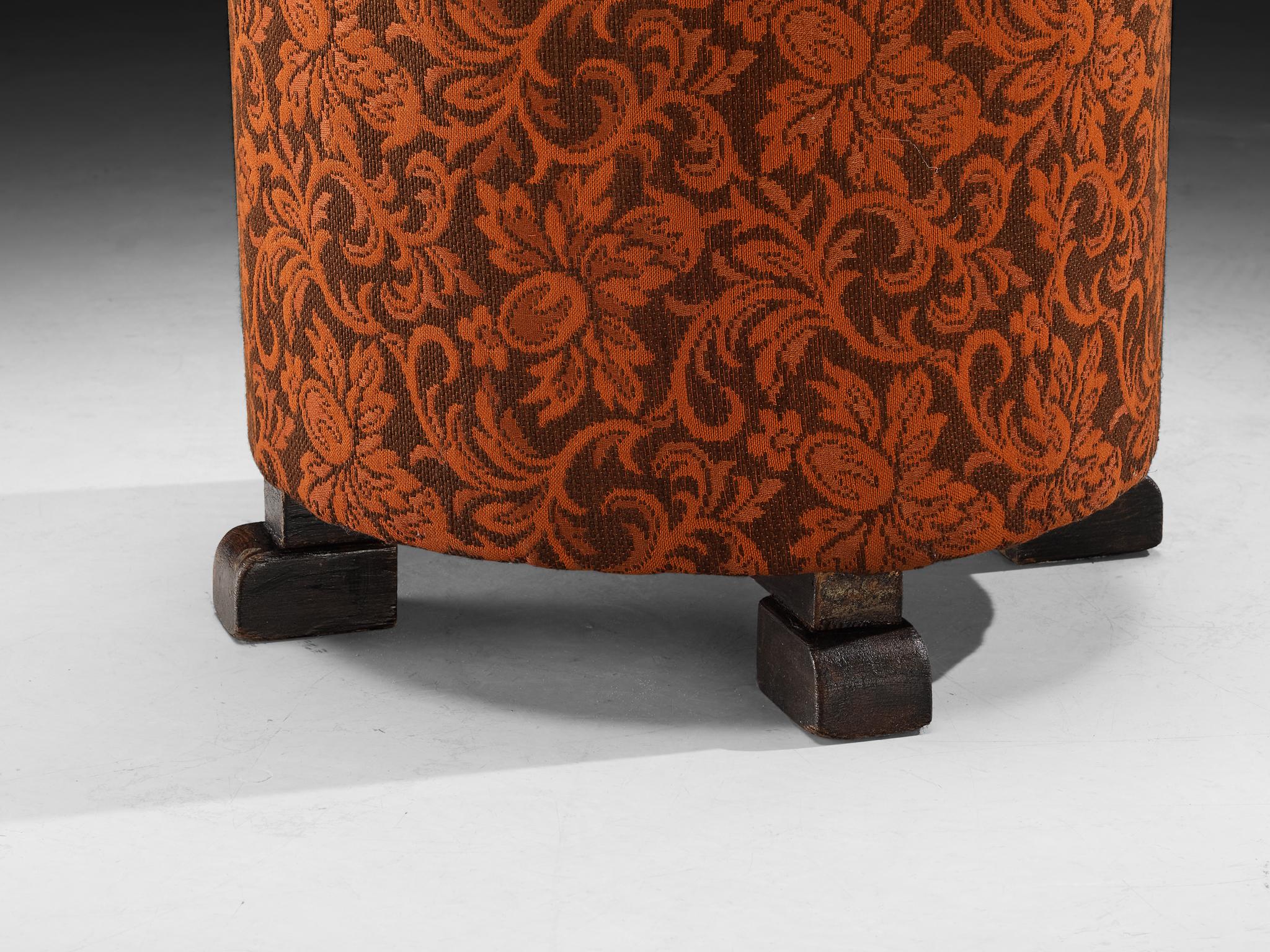 Jindrich Halabala Stools in Decorative Patterned Upholstery