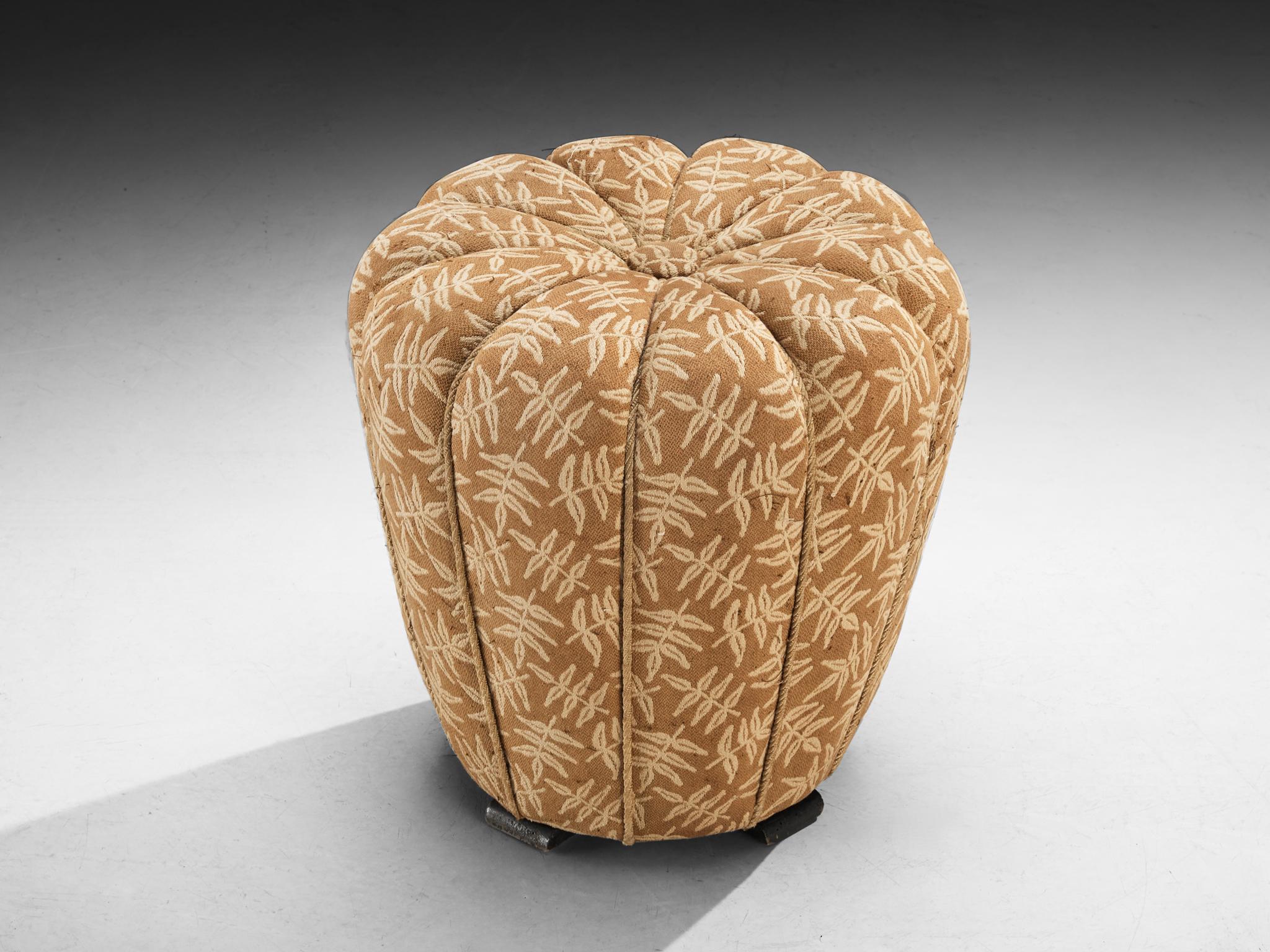 Jindrich Halabala Stools in Decorative Patterned Upholstery