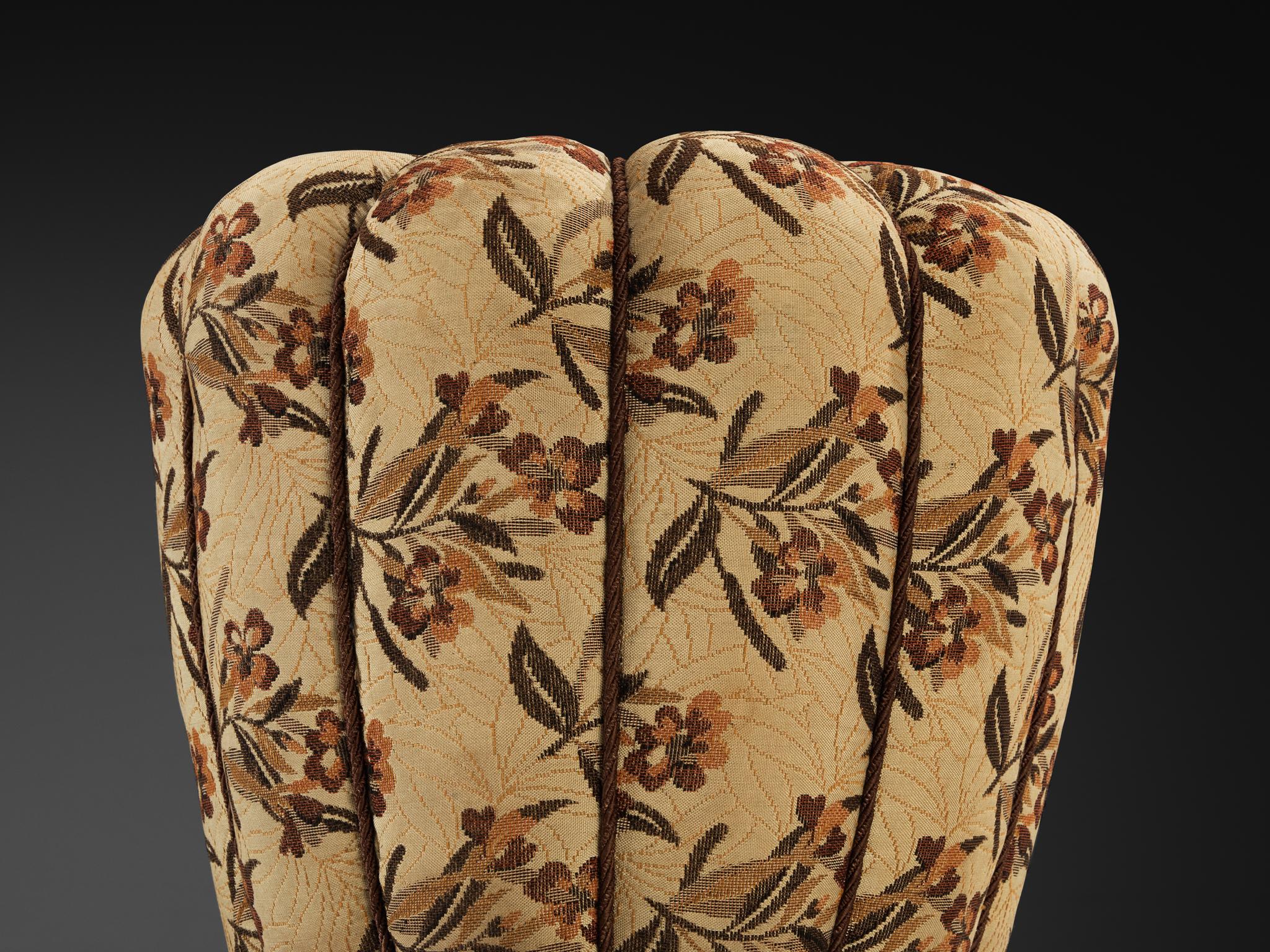 Jindrich Halabala Stools in Decorative Patterned Upholstery