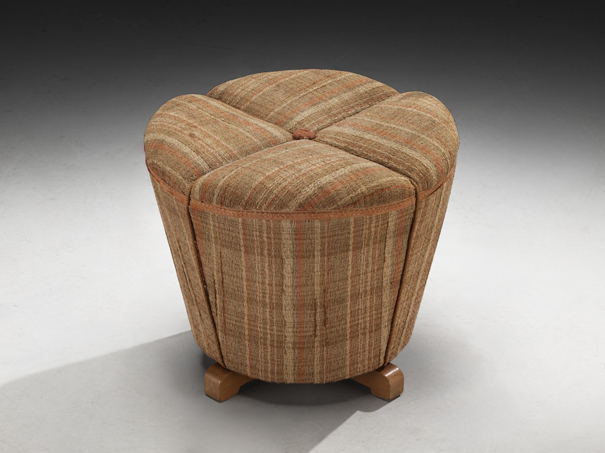 Jindrich Halabala Stools in Decorative Upholstery