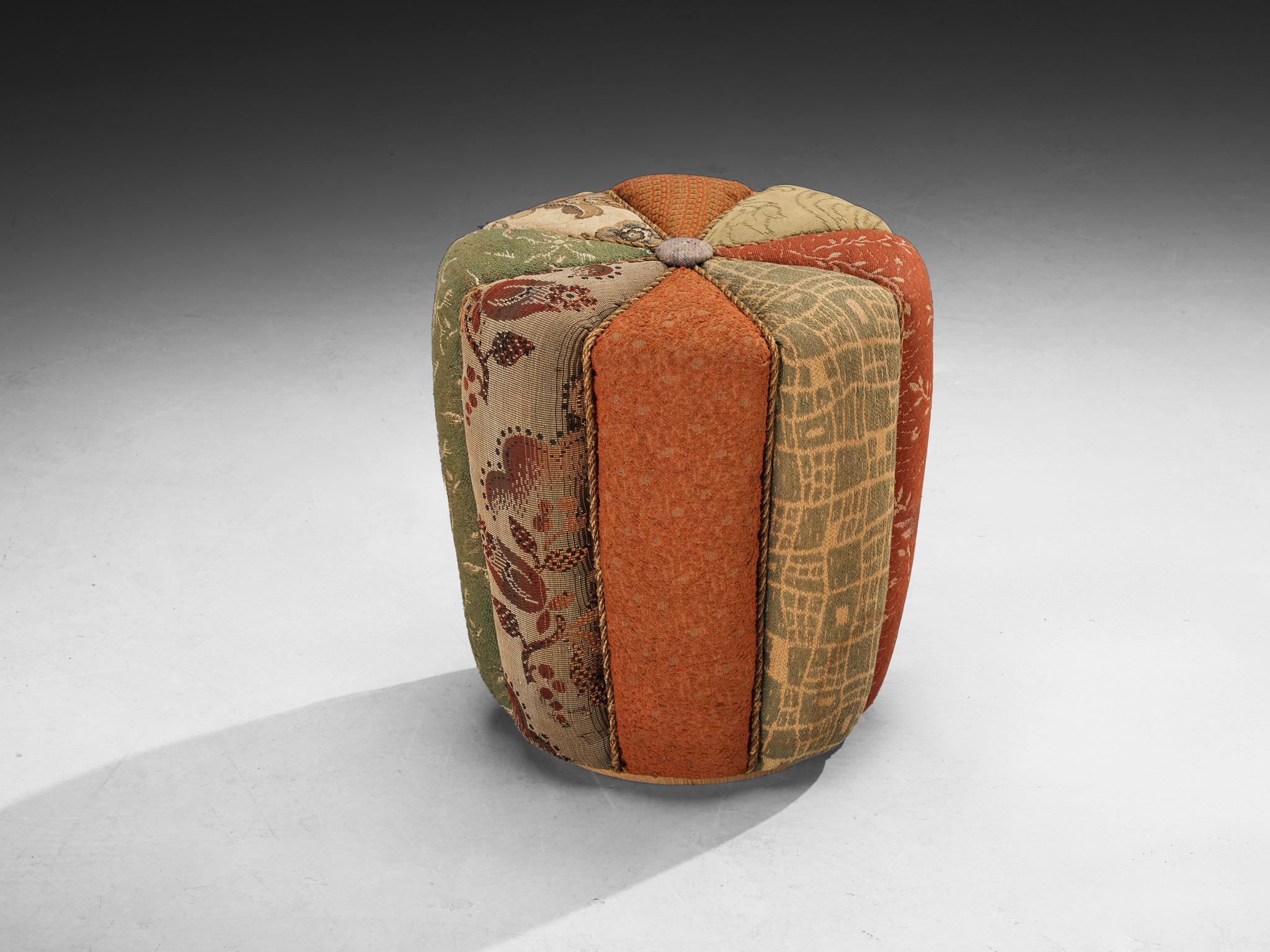 Jindrich Halabala Stools in Decorative Upholstery