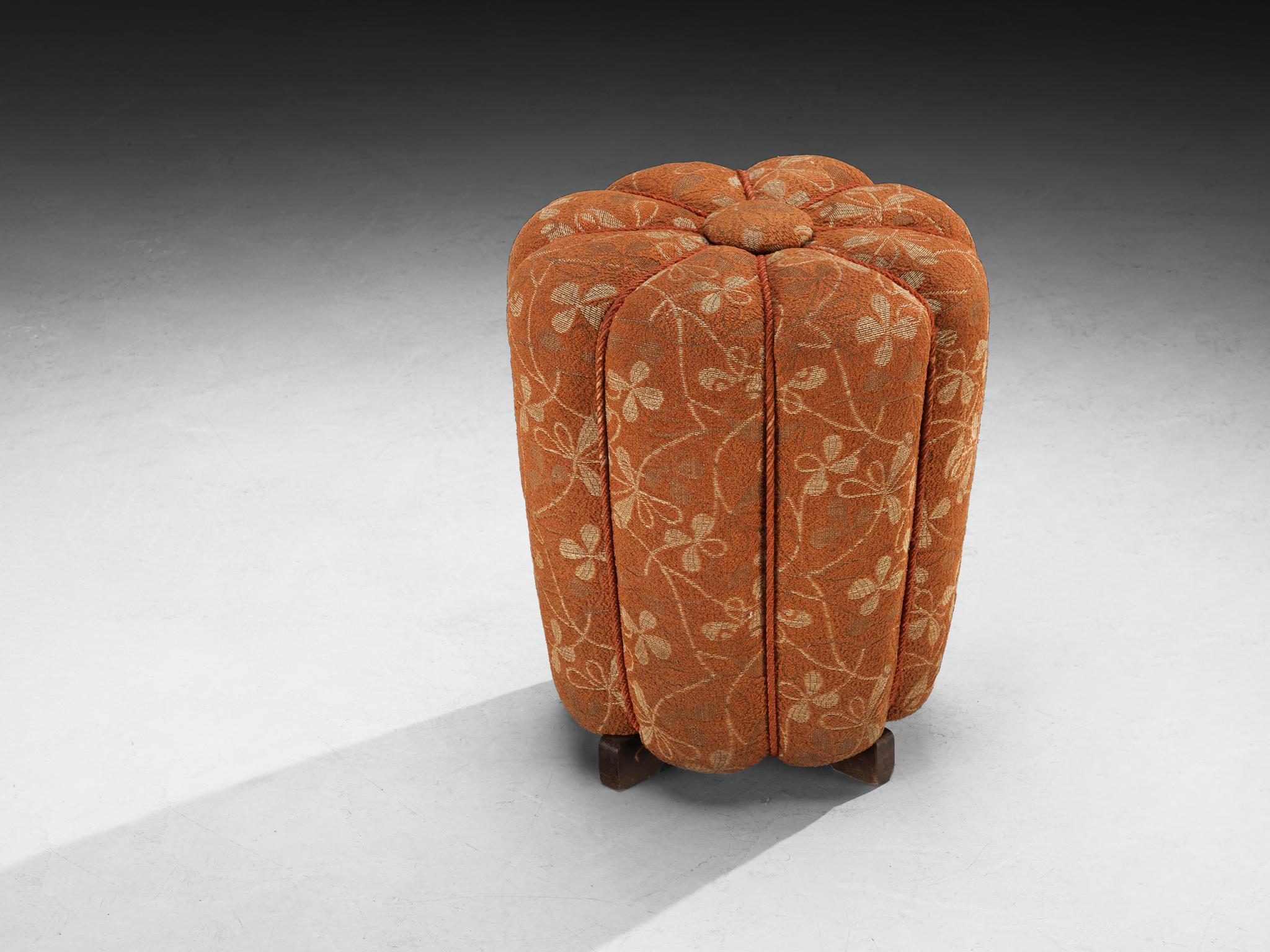 Jindrich Halabala Stools in Decorative Upholstery