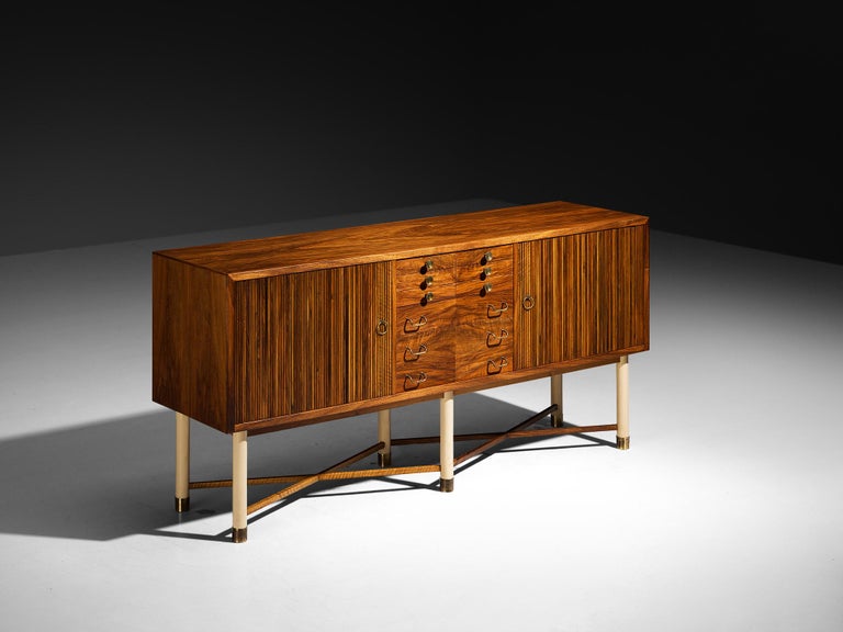 William Watting Sideboard in Walnut with Elegant Tambour Doors