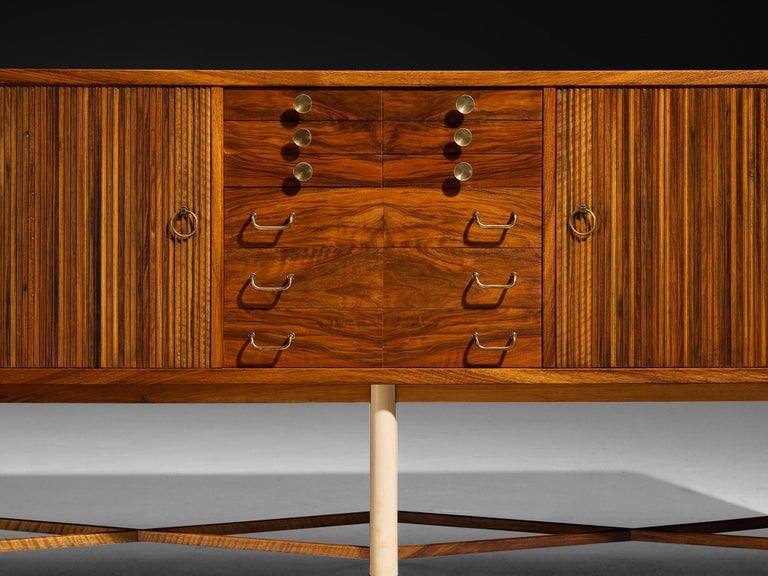 William Watting Sideboard in Walnut with Elegant Tambour Doors