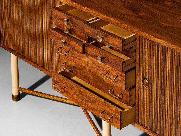 William Watting Sideboard in Walnut with Elegant Tambour Doors