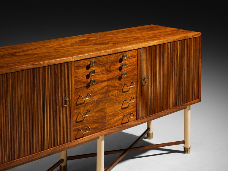 William Watting Sideboard in Walnut with Elegant Tambour Doors