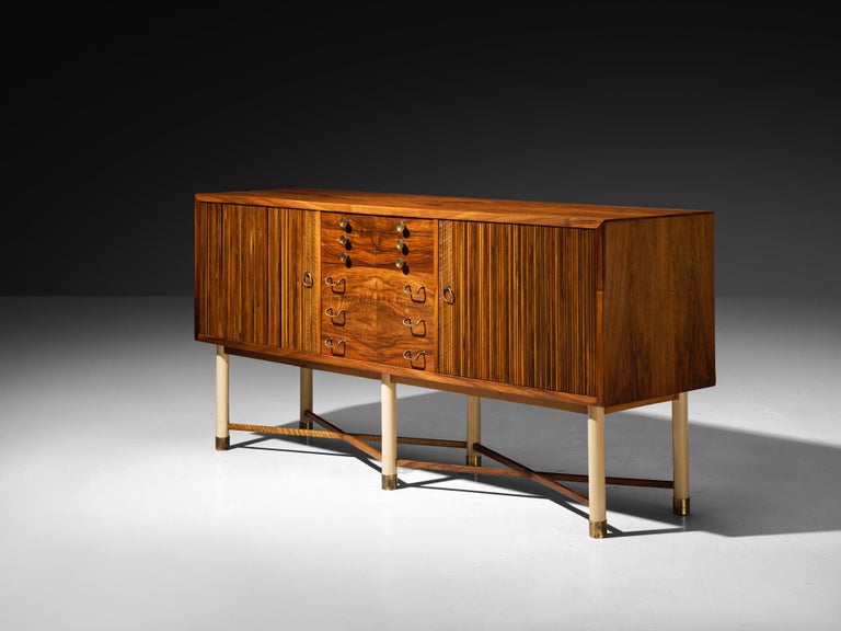 William Watting Sideboard in Walnut with Elegant Tambour Doors