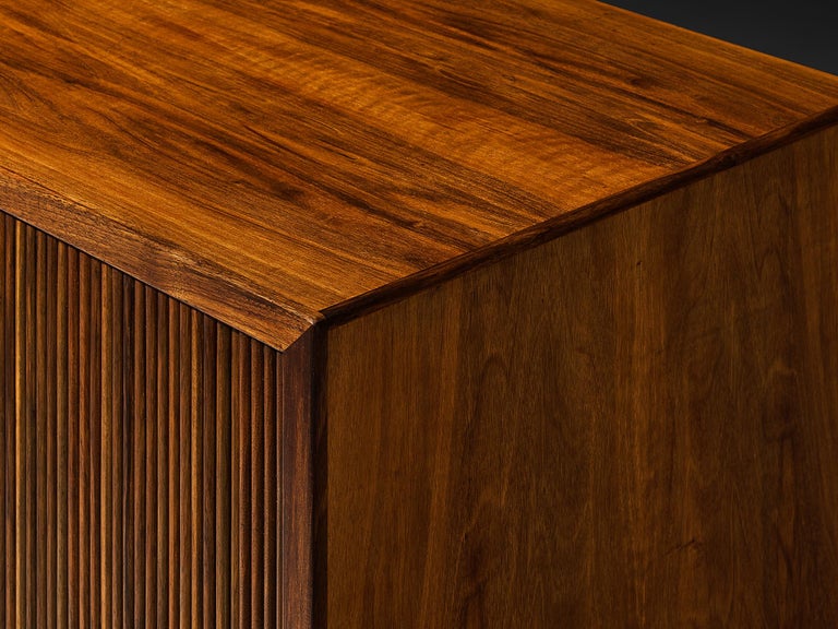 William Watting Sideboard in Walnut with Elegant Tambour Doors