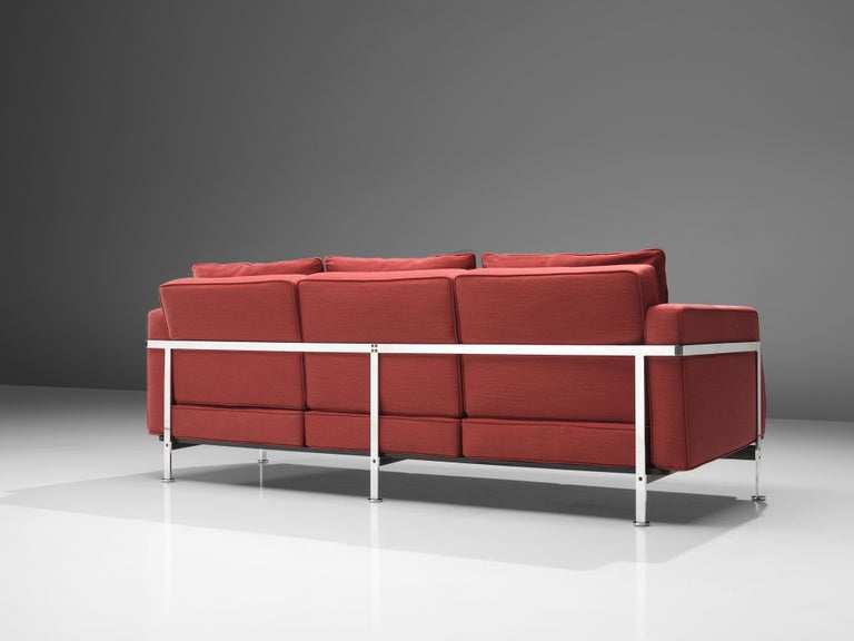 Robert Haussmann for De Sede Sofa in Red Fabric Upholstery