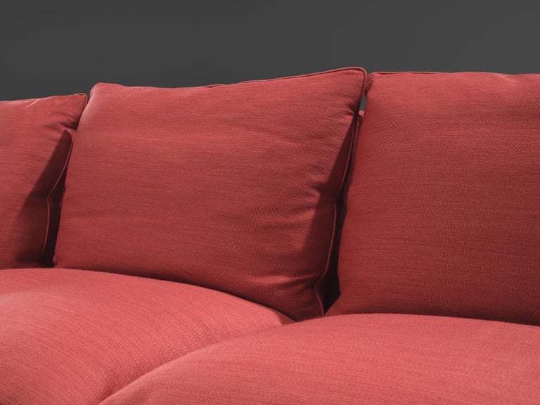 Robert Haussmann for De Sede Sofa in Red Fabric Upholstery