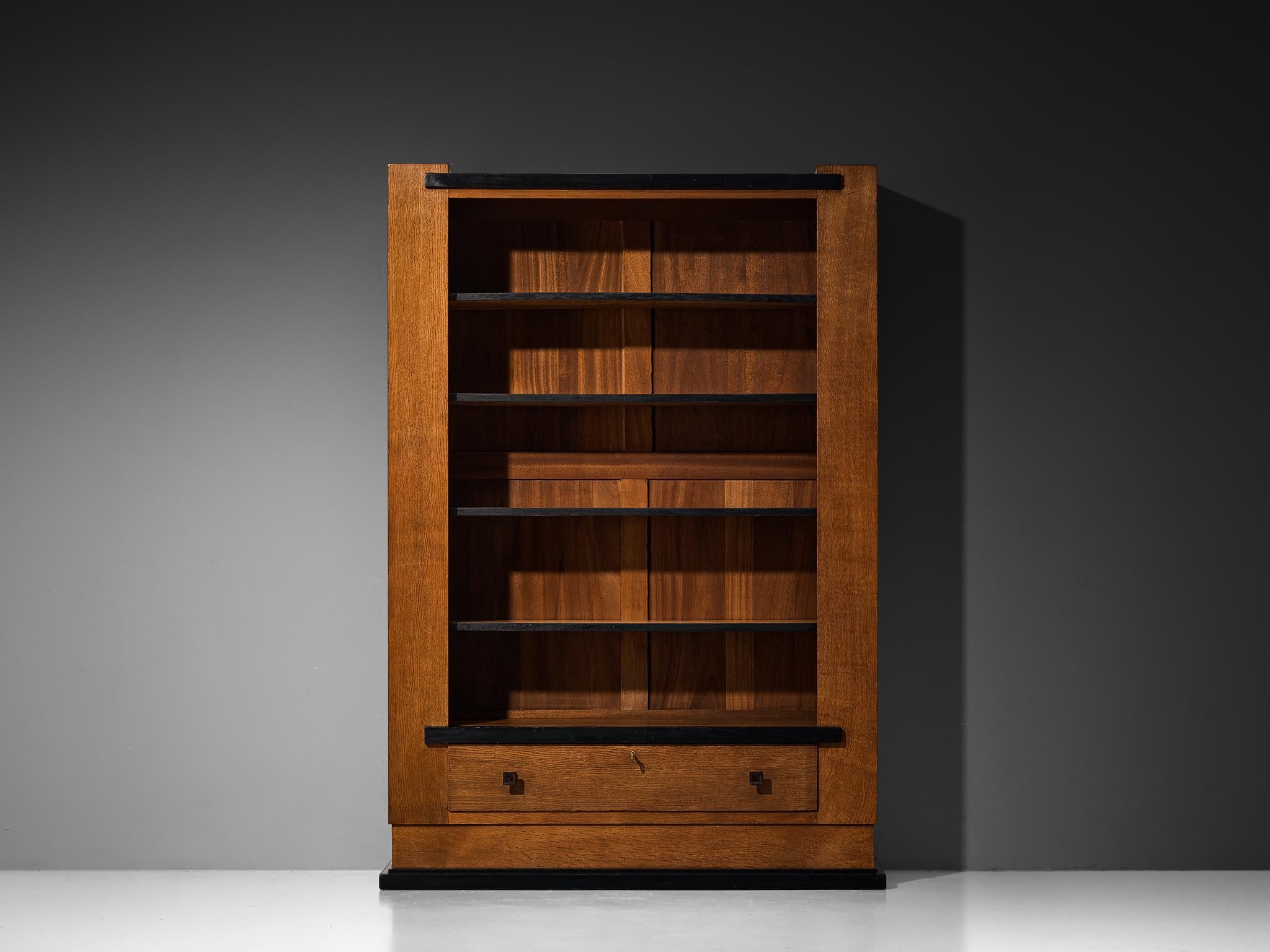 Hendrik Wouda for Pander Art Deco Bookshelf in Oak