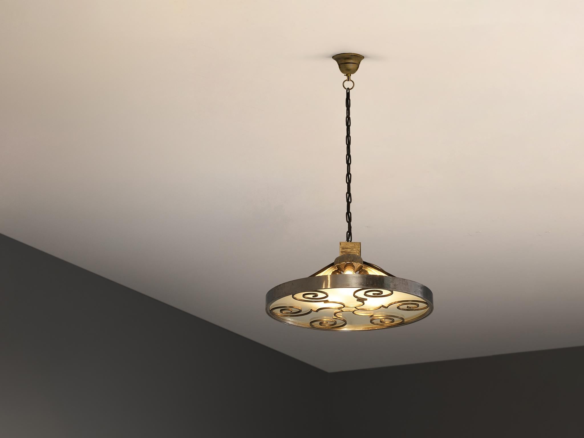 Lars Holmström for Arvika Konsthantverk Art Deco Ceiling Light