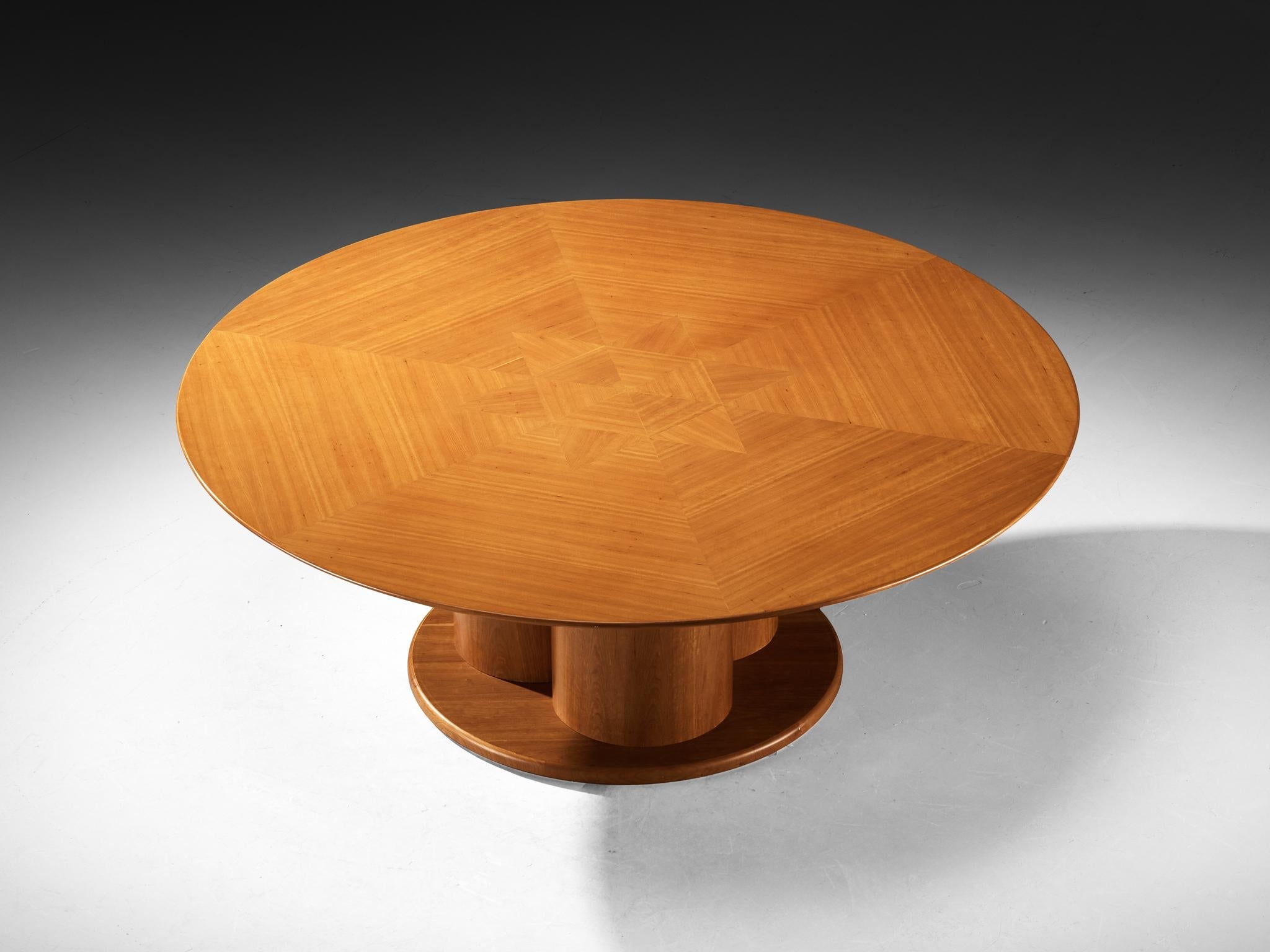 Post-Modern Grand 200 cm/78 in Round Dining Table with Pedestal Base