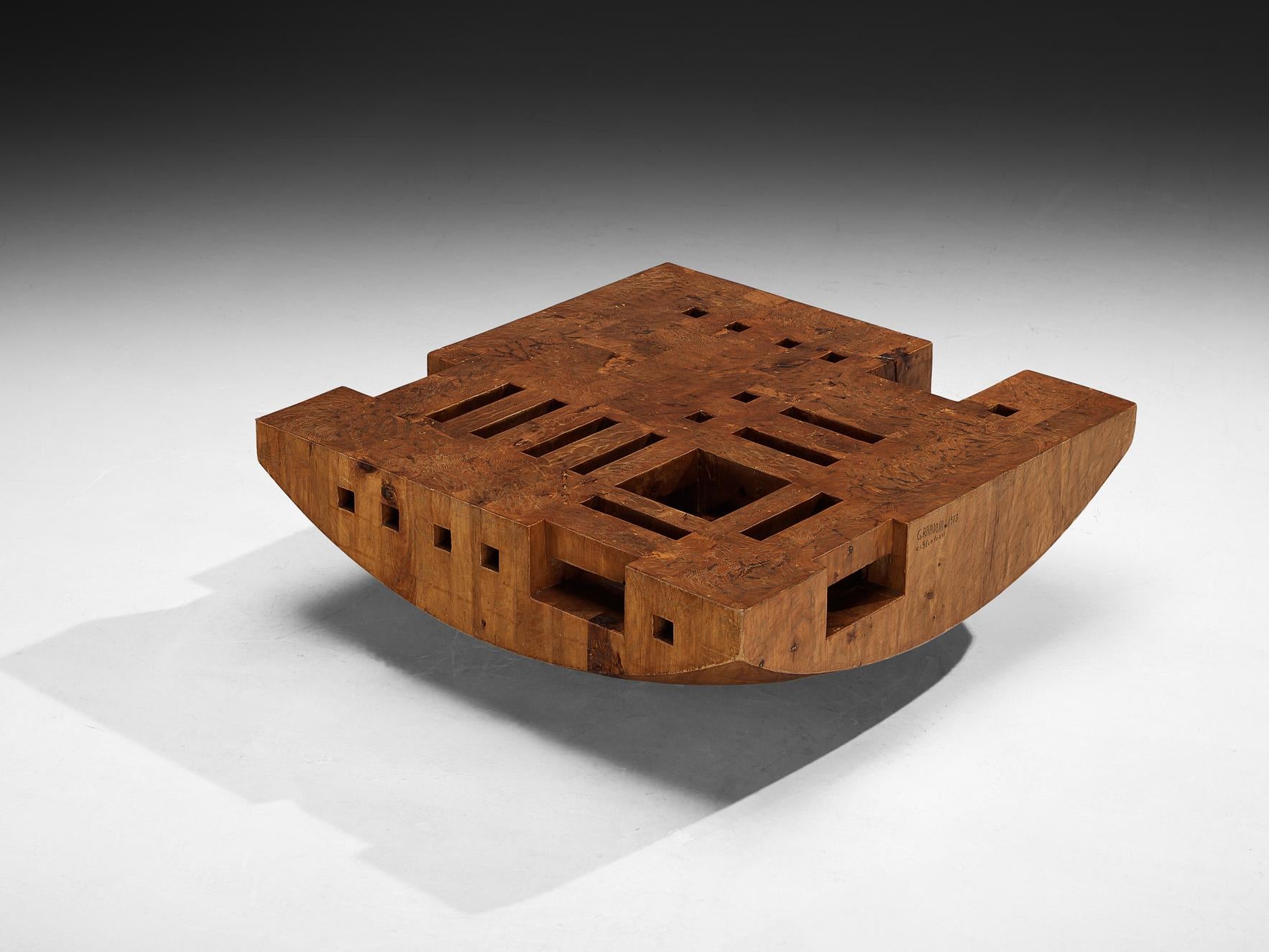 Giuseppe Rivadossi 'Bloco Galla' Coffee Table in Pine