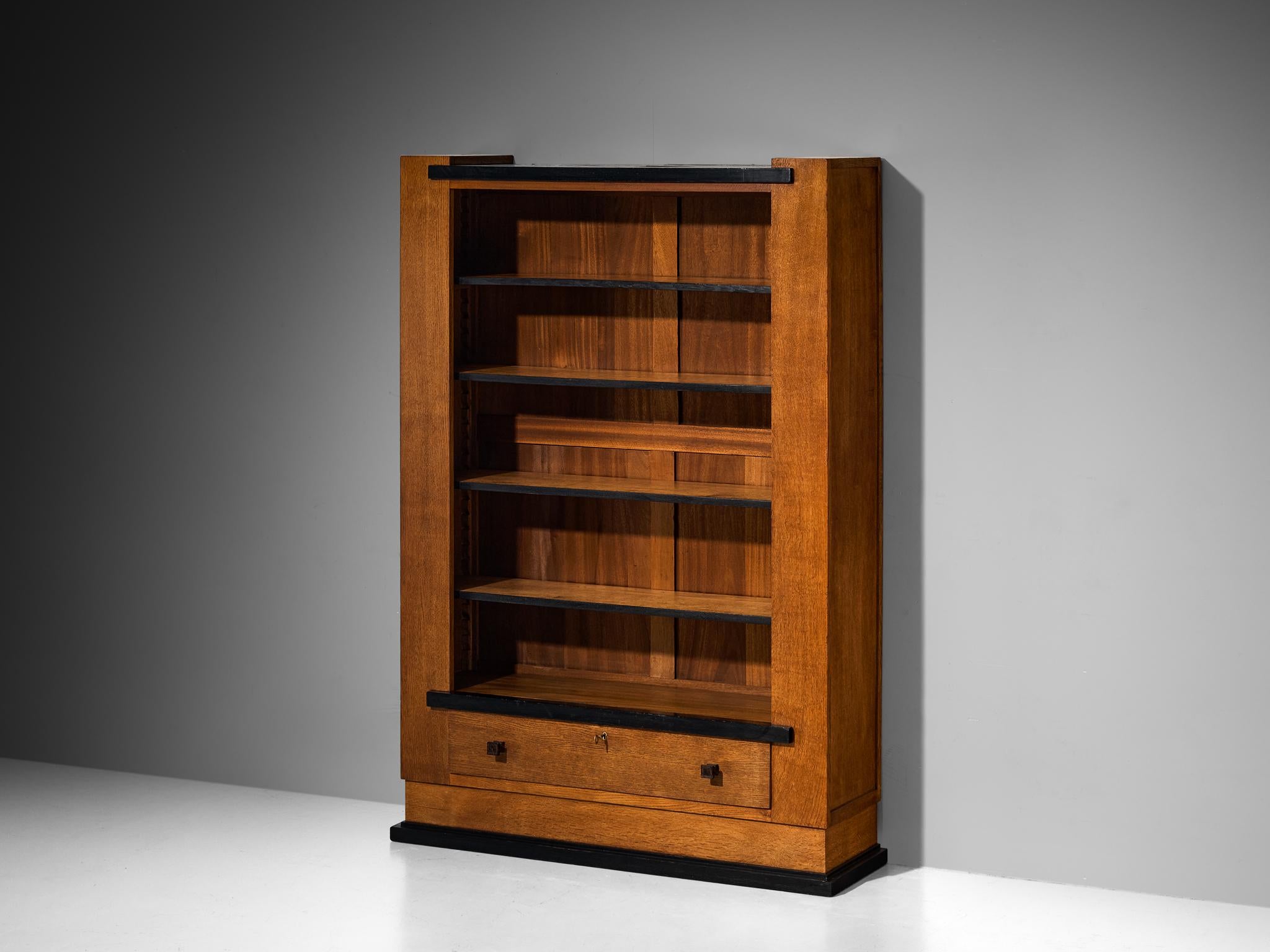 Hendrik Wouda for Pander Art Deco Bookshelf in Oak