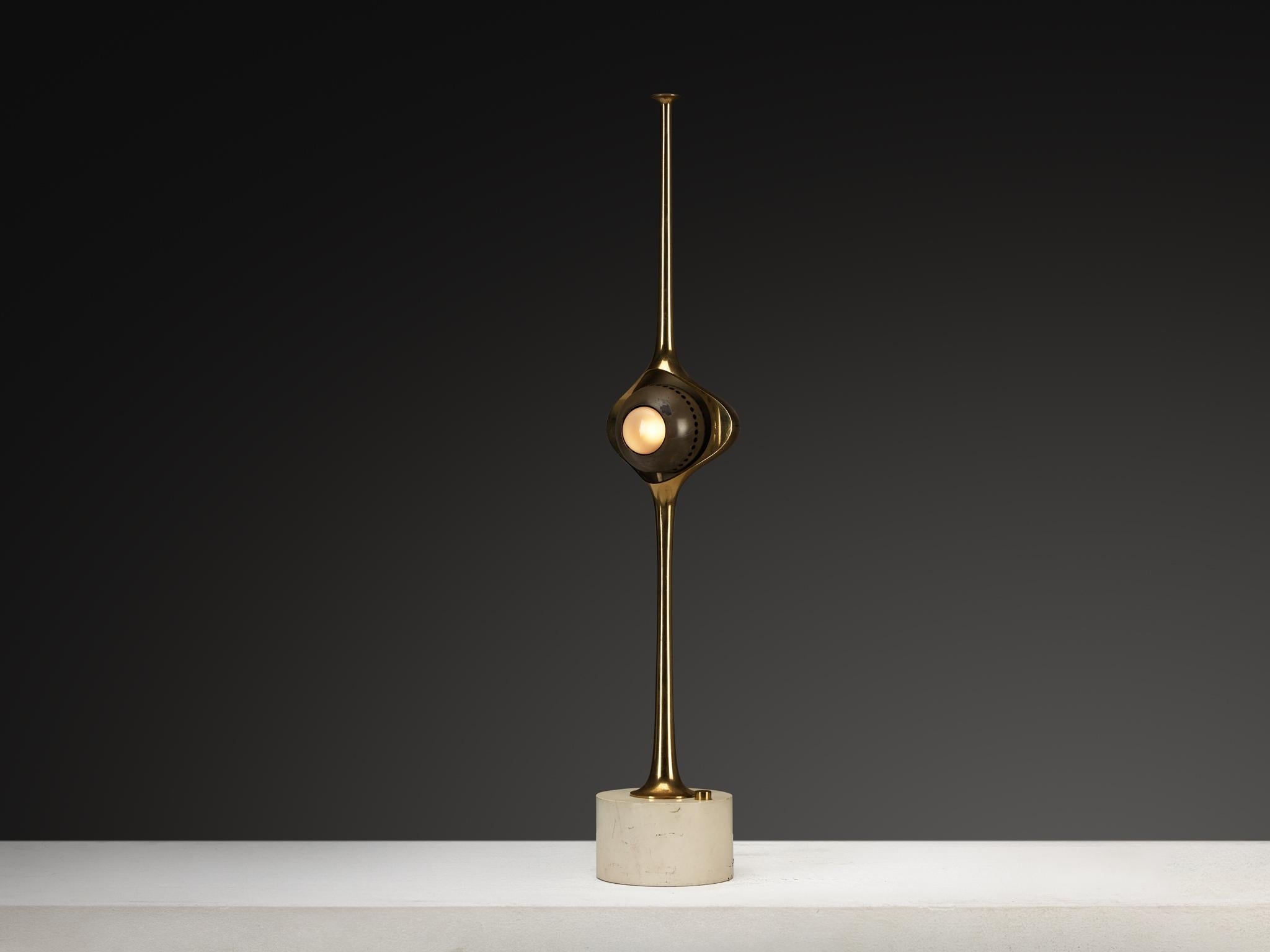 Angelo Lelii for Arredoluce ‘Cobra’ Table Lamps in Brass