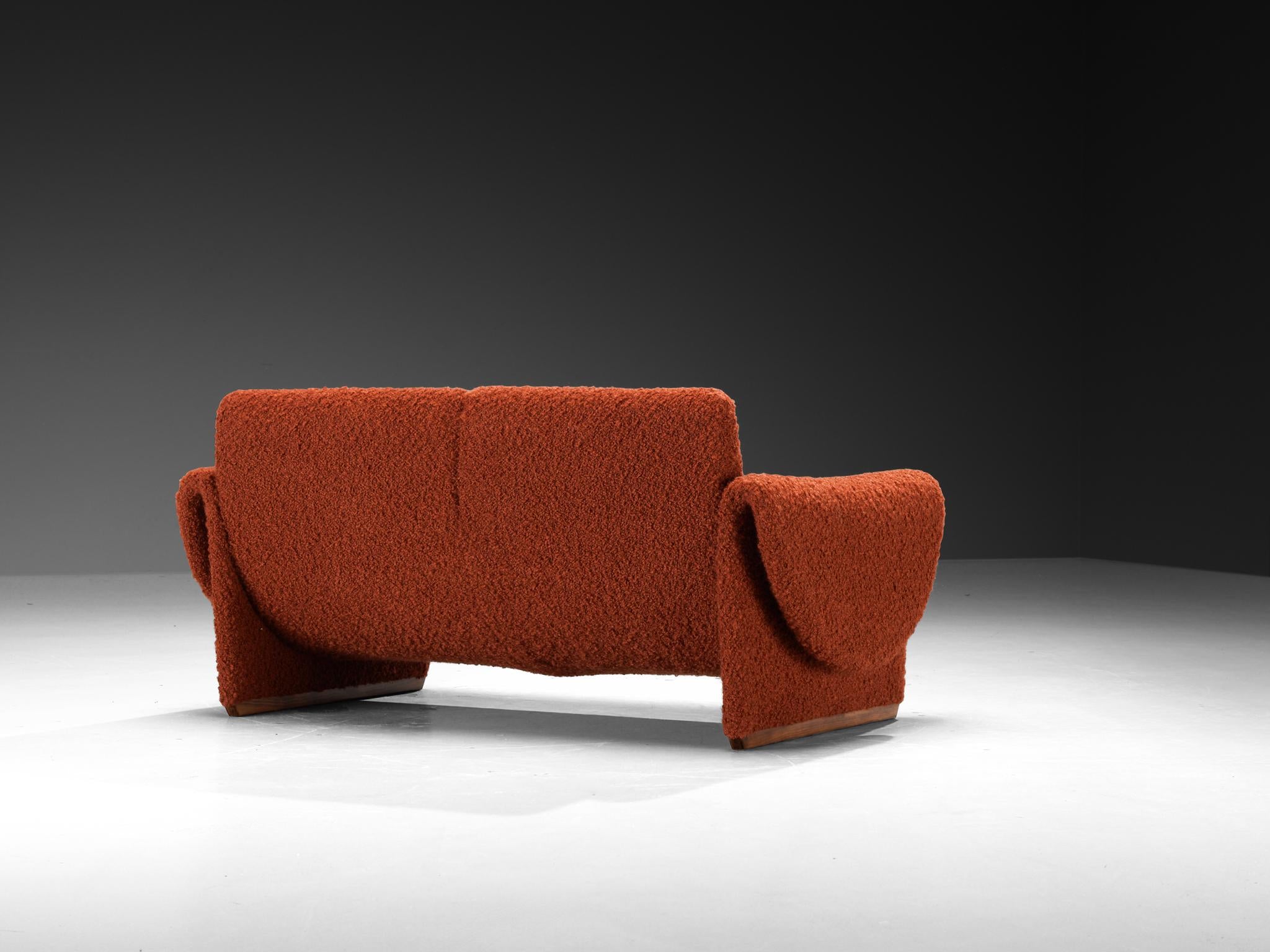 Louis Paolozzi for Zol 'Rondo' Two Seat Sofa in Burnt Orange