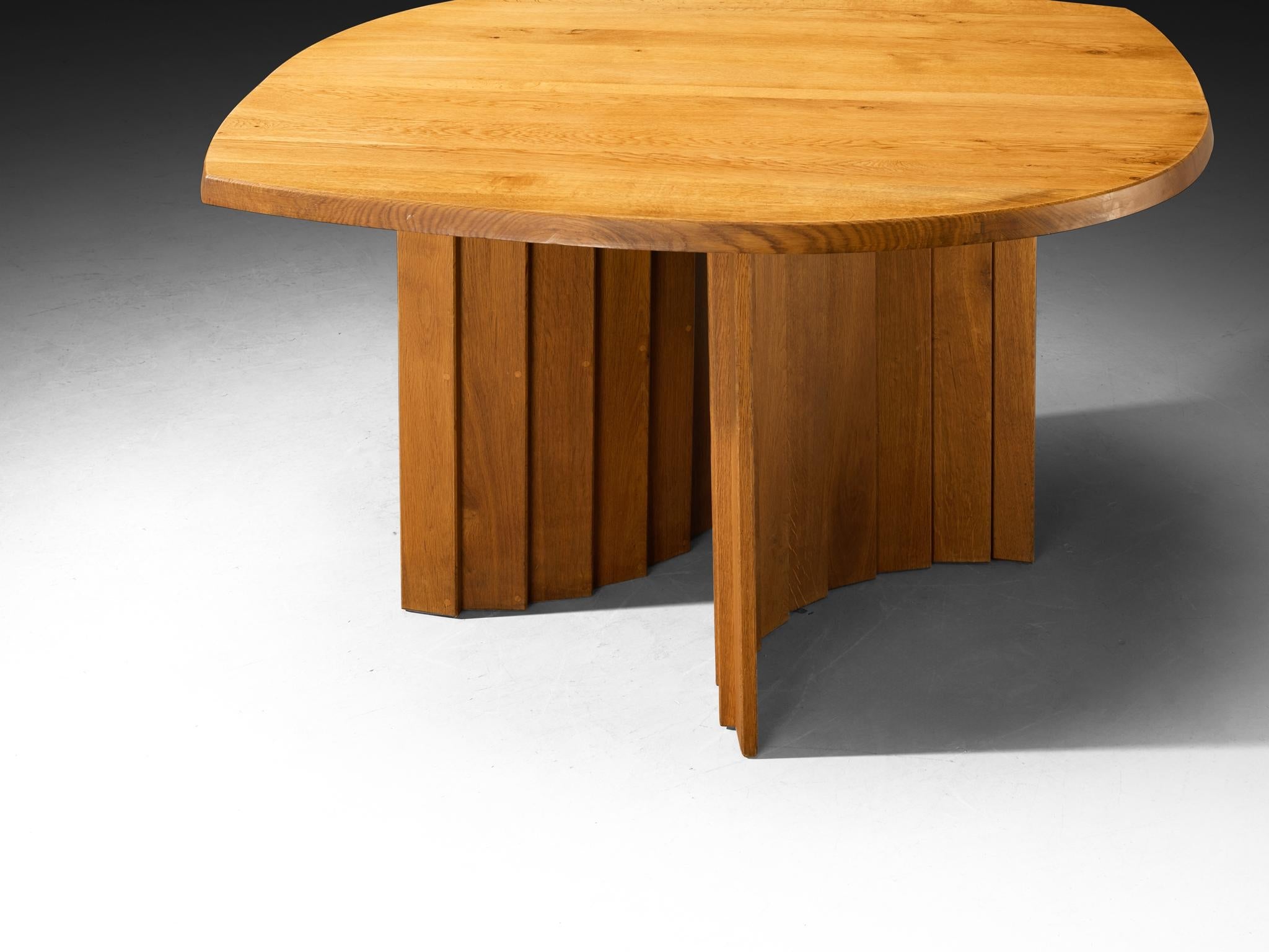 Pierre Chapo 'Table à Géométrie Variable' in Solid Oak