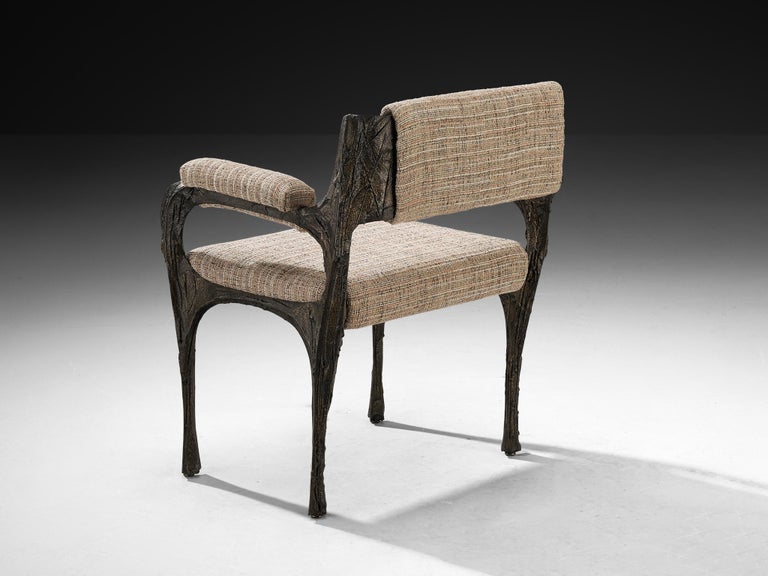 Paul Evans for Directional Set of Eight Sculpted Bronze Dining Chairs