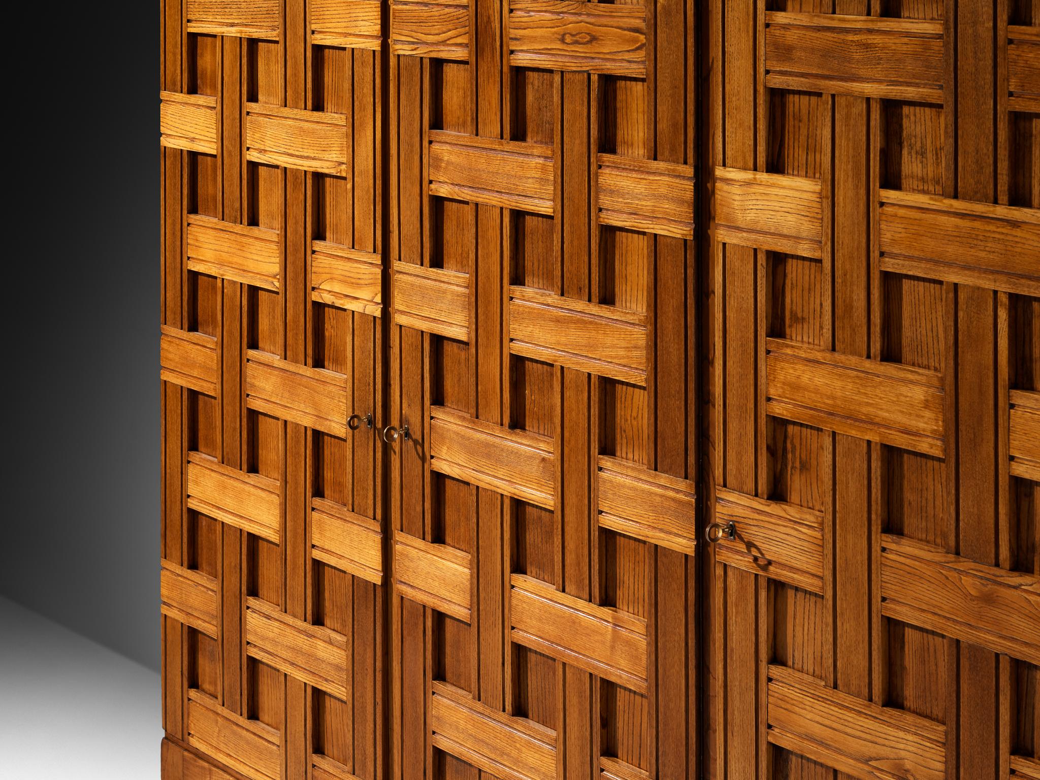 Paolo Buffa Large Highboard or Wardrobe in Chestnut 1940s