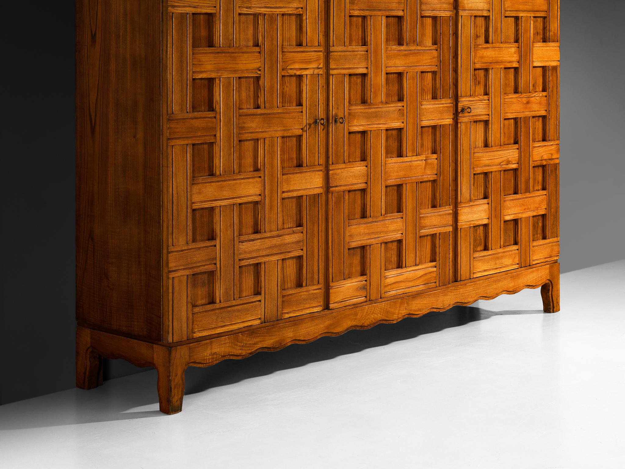 Paolo Buffa Large Highboard or Wardrobe in Chestnut 1940s