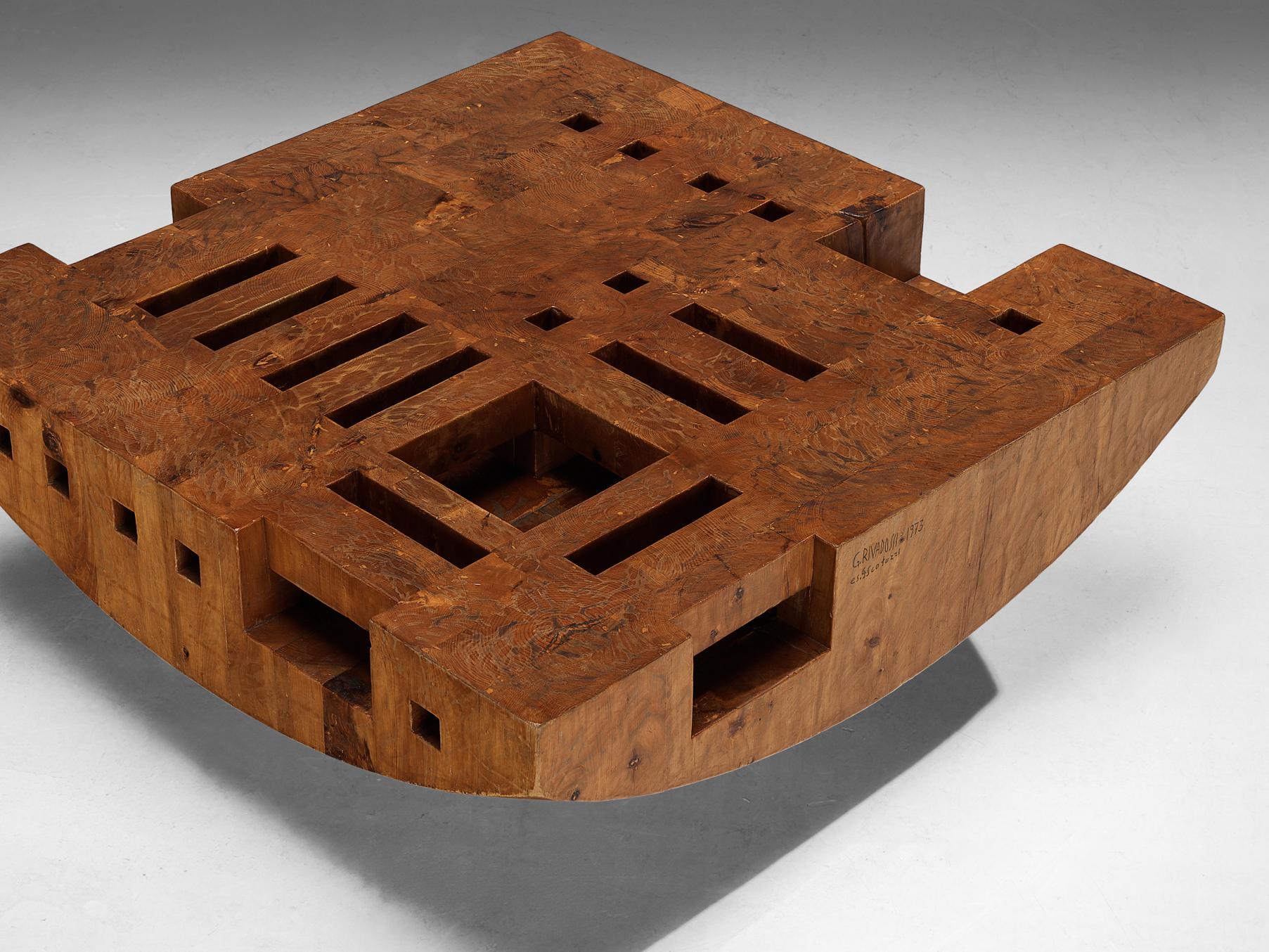 Giuseppe Rivadossi 'Bloco Galla' Coffee Table in Pine