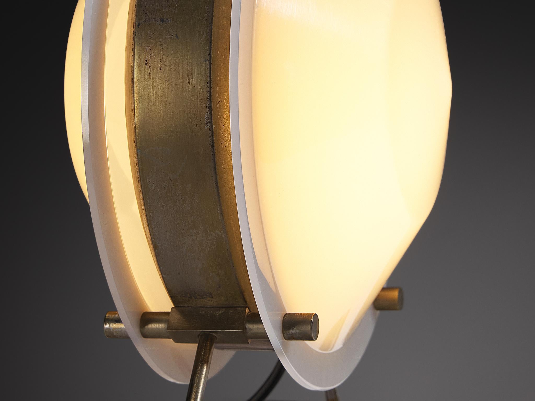 Rare Tito Agnoli for O-Luce '260' Table Lamp in Perspex and Brass