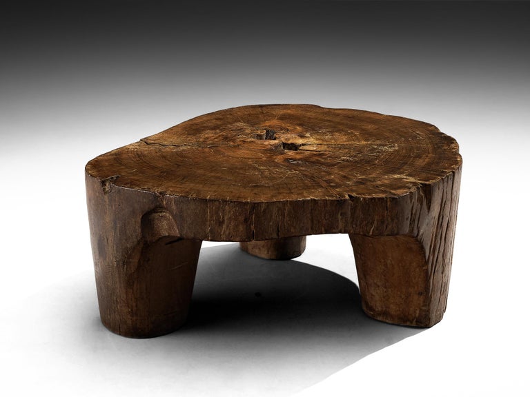 José Zanine Caldas Hand-Carved Coffee Table in Brazilian Hardwood